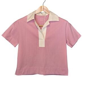 Everlane Polo Womens Size XS Mauve Oversized Short Sleeve 100% Organic Cotton